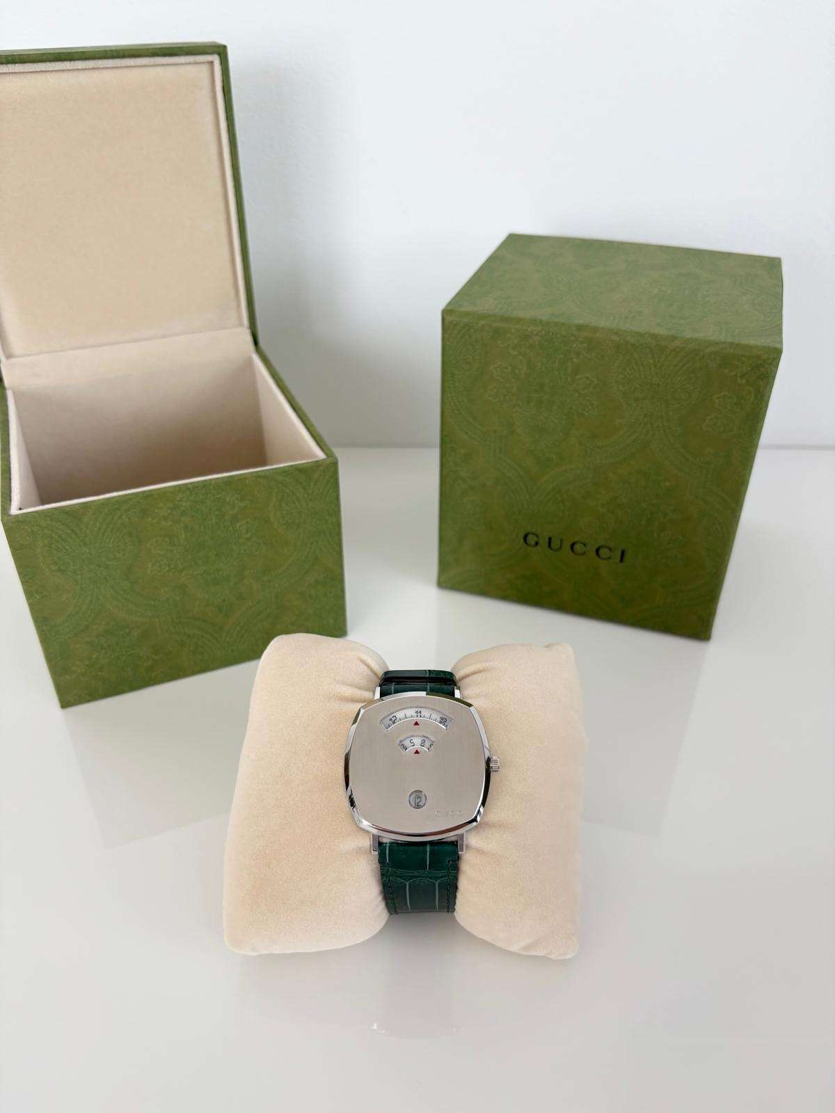 Gucci Grip – Oceľ / Zelený Aligátor