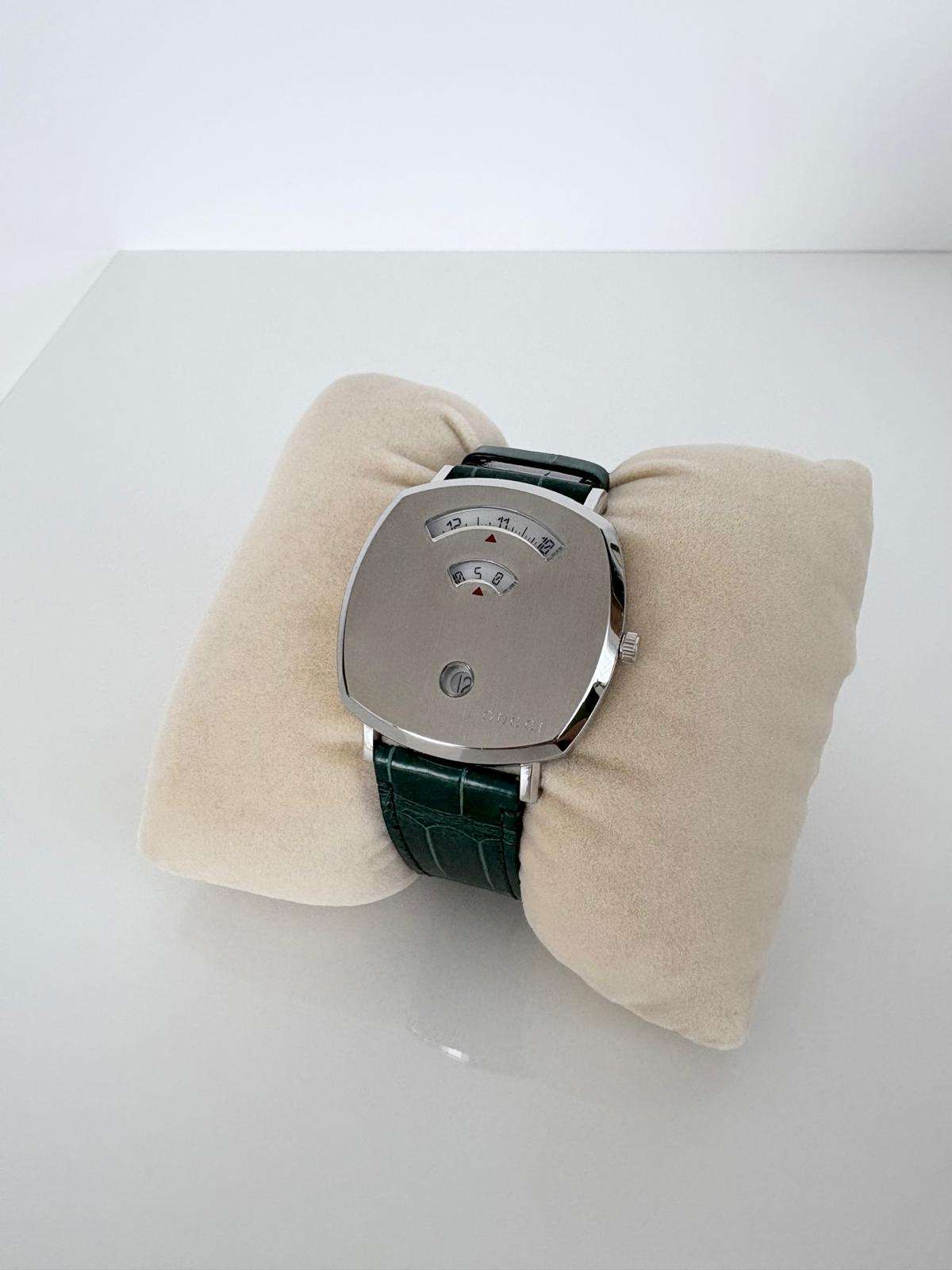 Gucci Grip – Oceľ / Zelený Aligátor