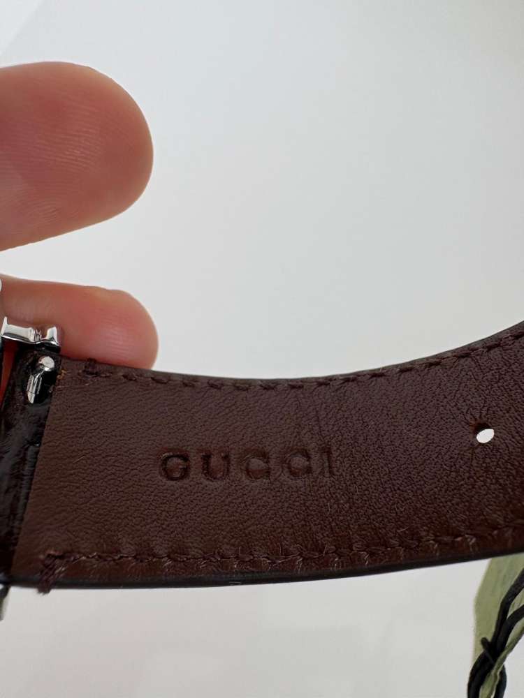 Gucci Grip – 38mm Oceľ / Hnedý Aligátor