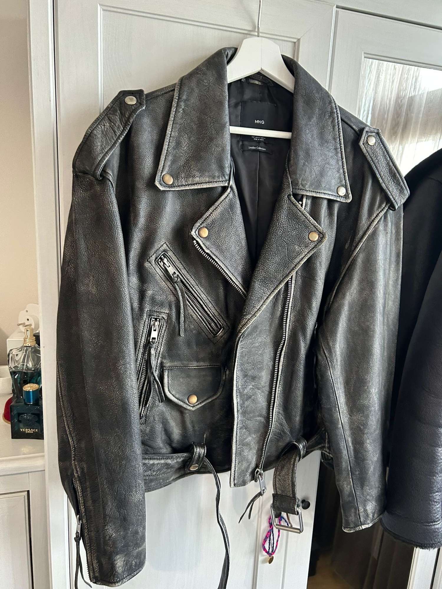 Kožená bunda Mango