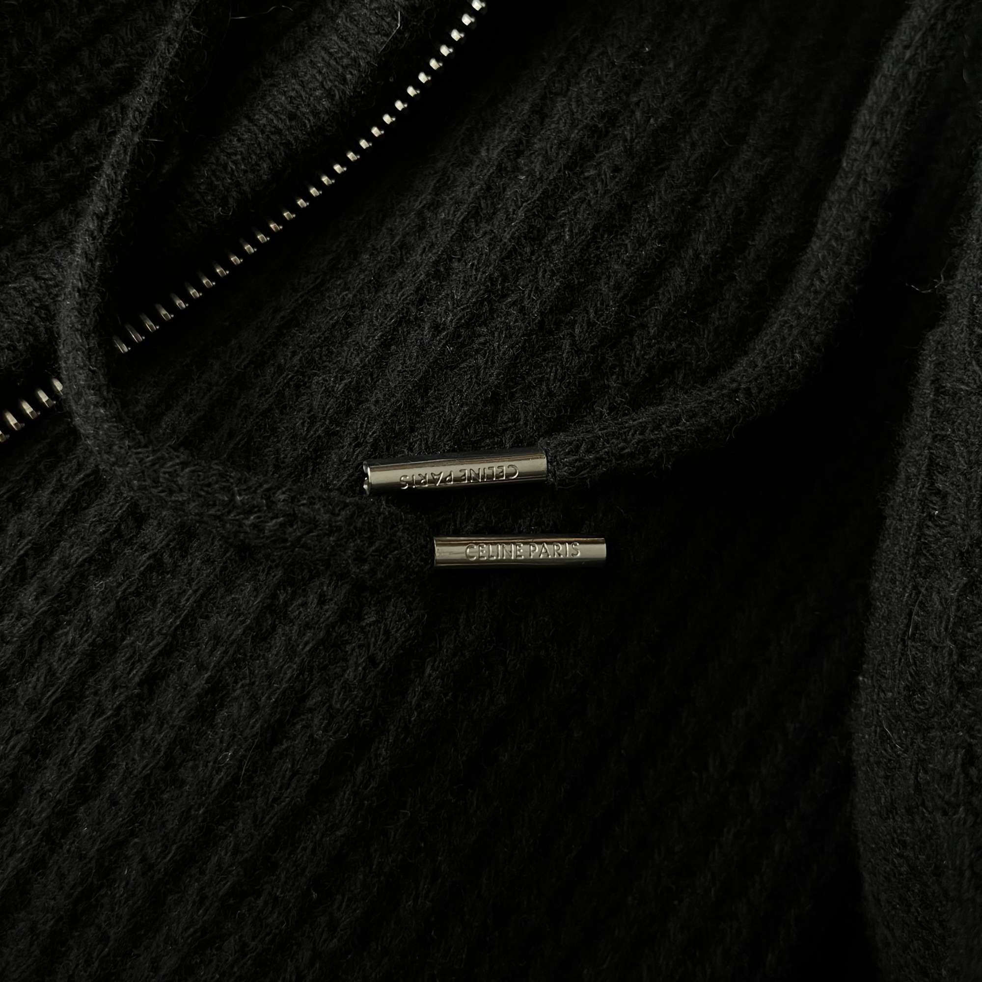 Celine  Giacche Black - hooded cardigan in wool