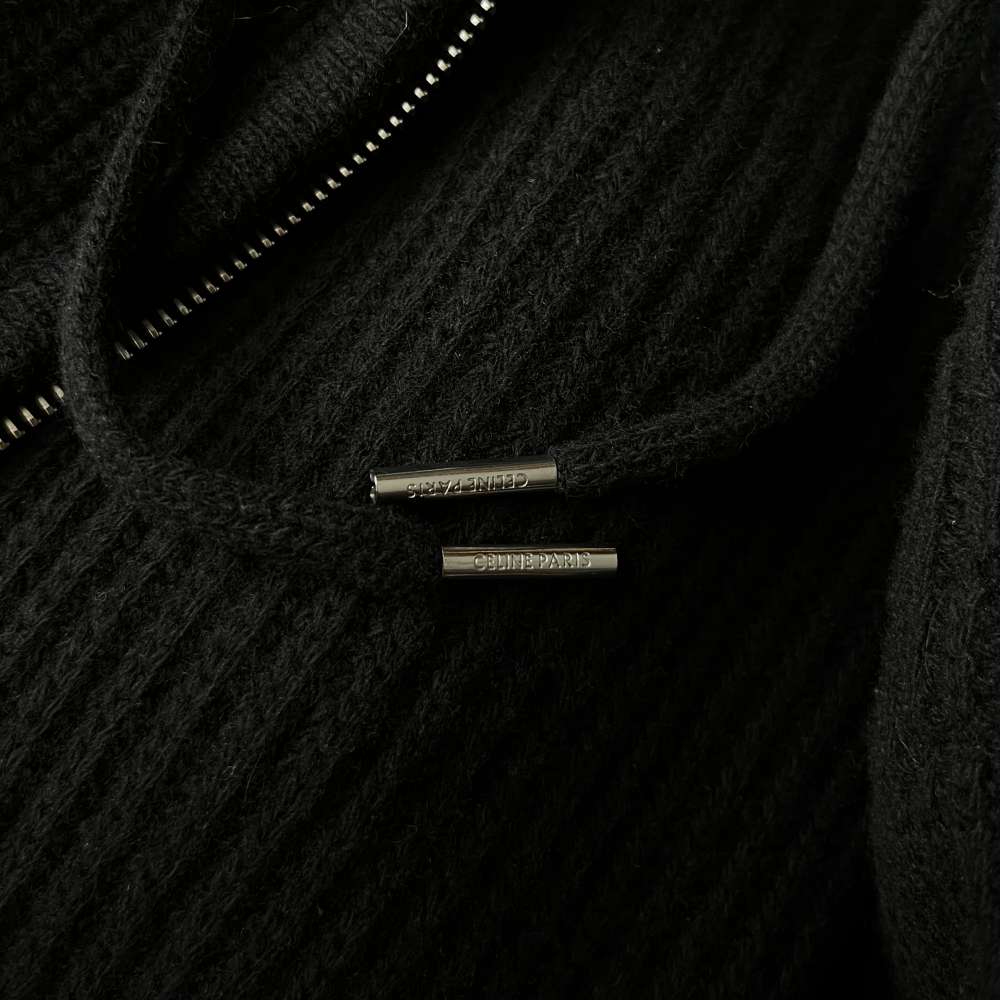 Celine  Giacche Black - hooded cardigan in wool