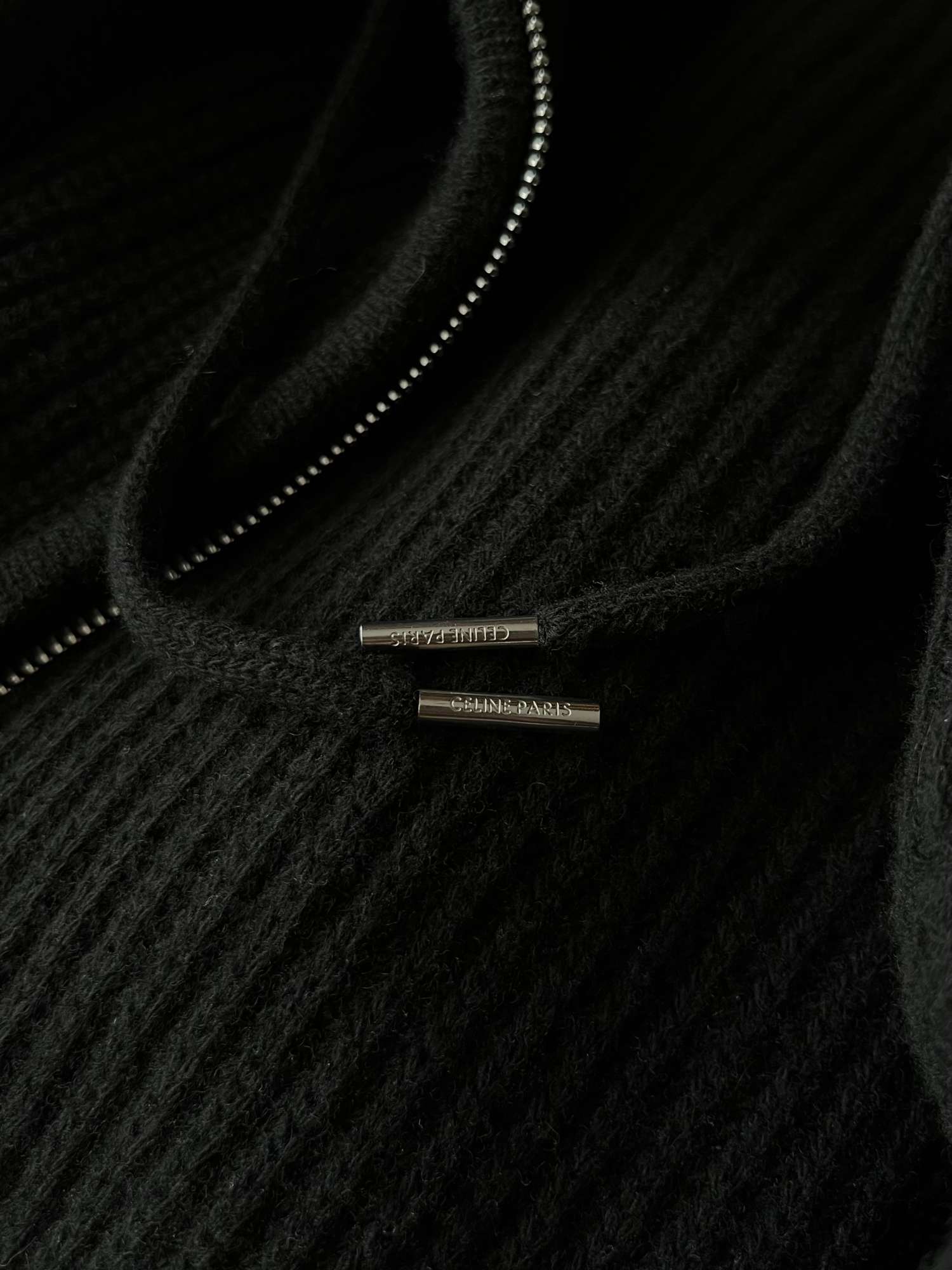 Celine  Giacche Black - hooded cardigan in wool