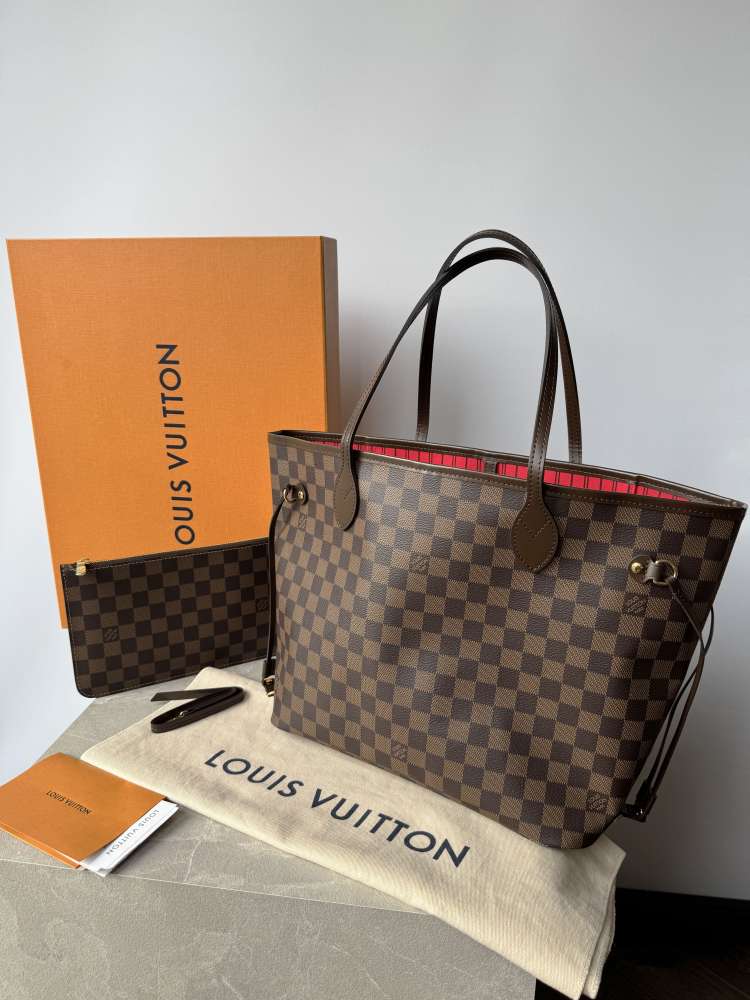 LOUIS VUITTON Neverfull MM Damier Ebene Cherry kabelka taška