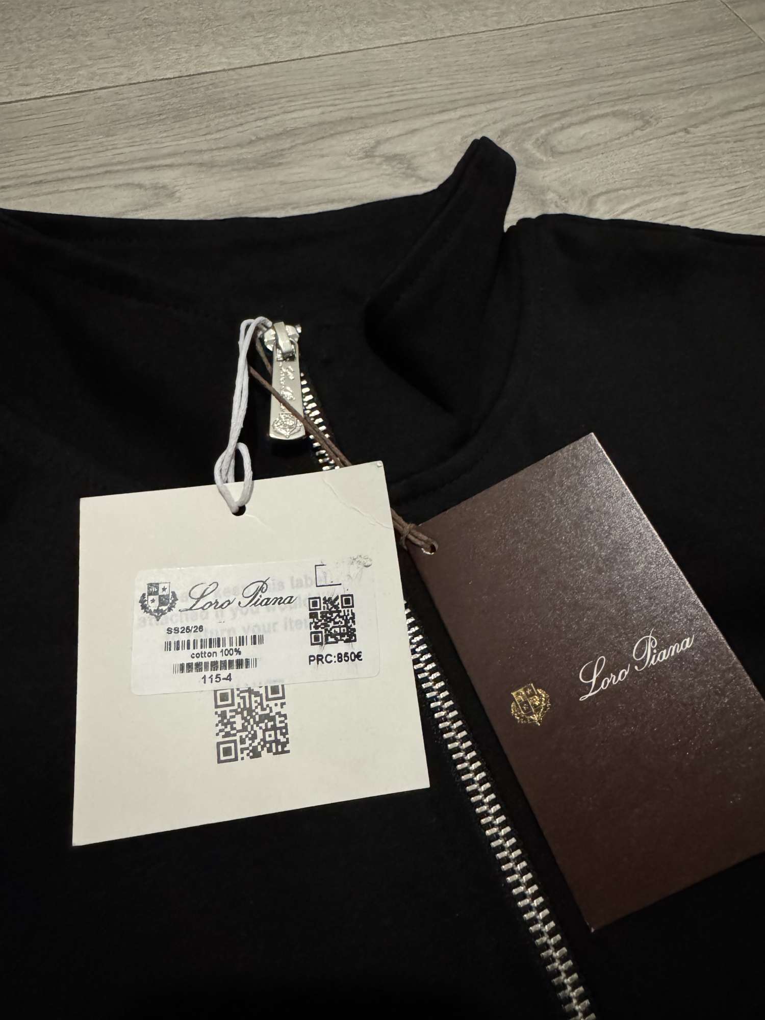 Loro Piana Zip Jacket Black – Size M – NEW with Tags