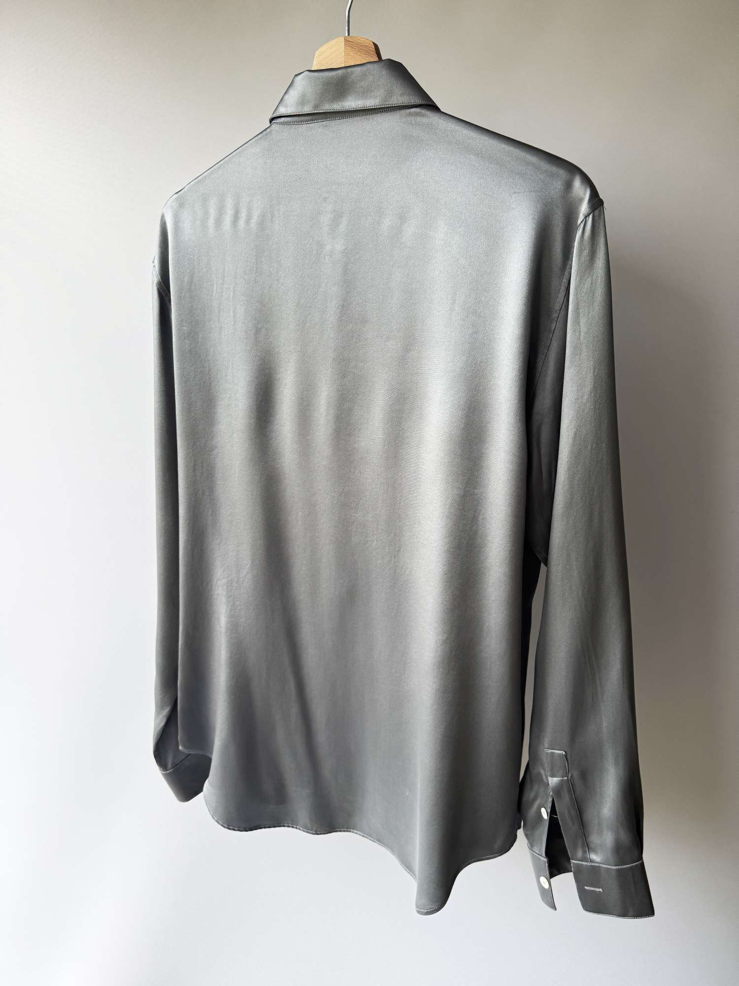 DIOR pánska 100% hodvábna sivá košeľa