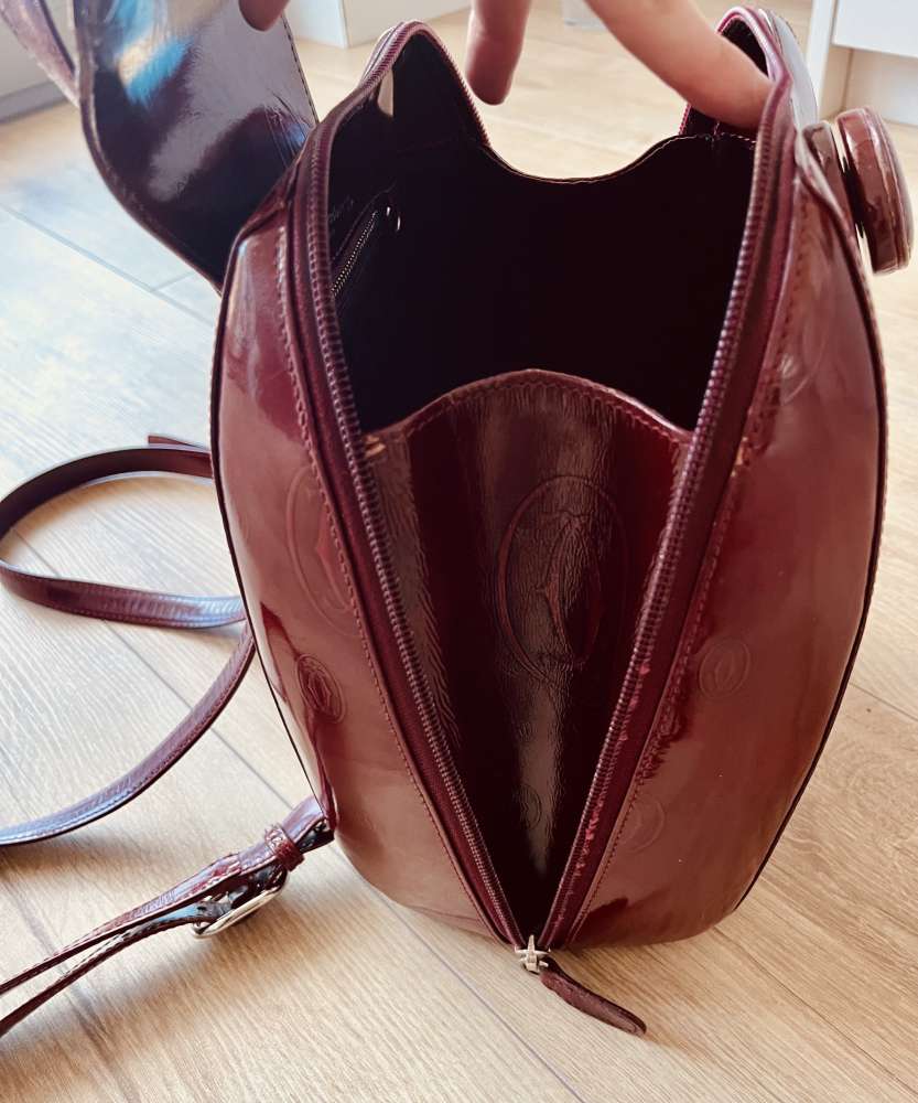 Cartier bordový kožený batoh