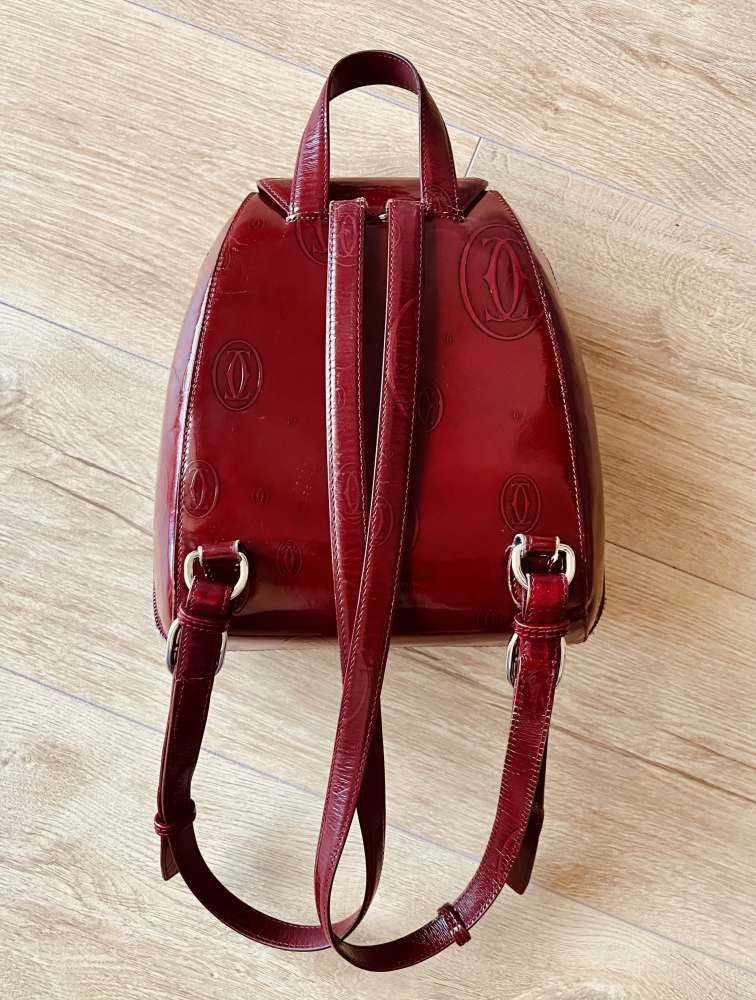 Cartier bordový kožený batoh