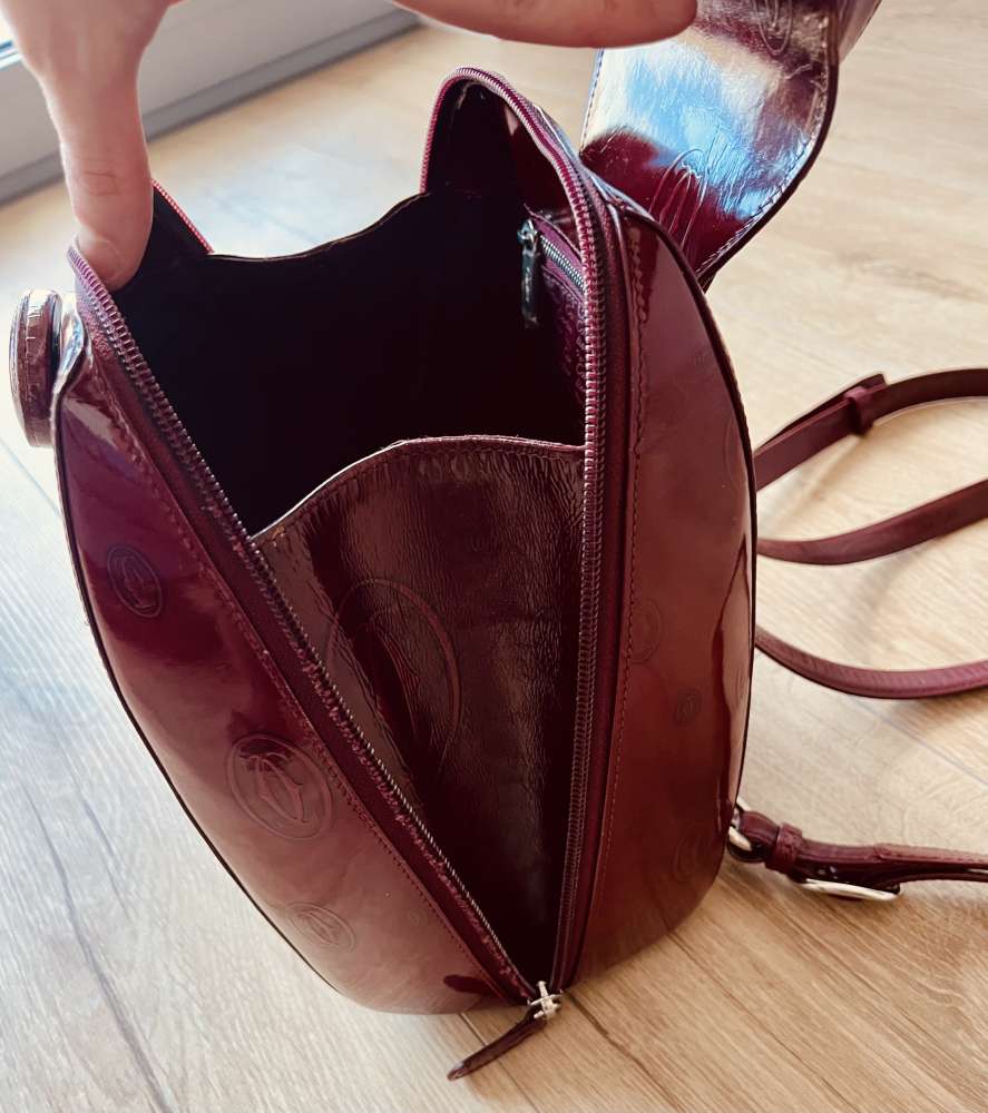 Cartier bordový kožený batoh