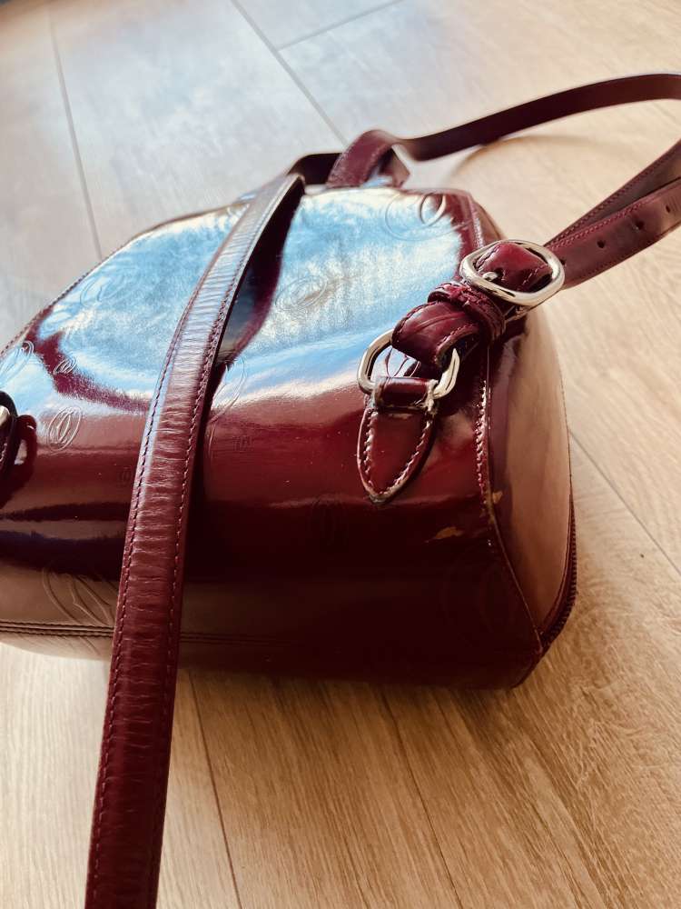 Cartier bordový kožený batoh