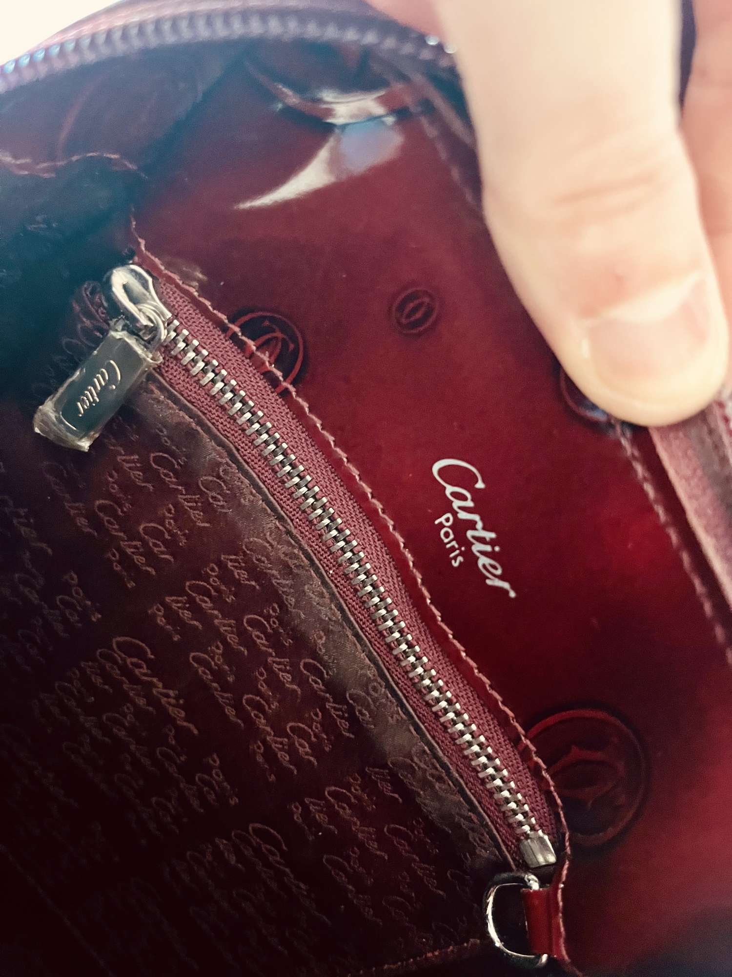 Cartier bordový kožený batoh