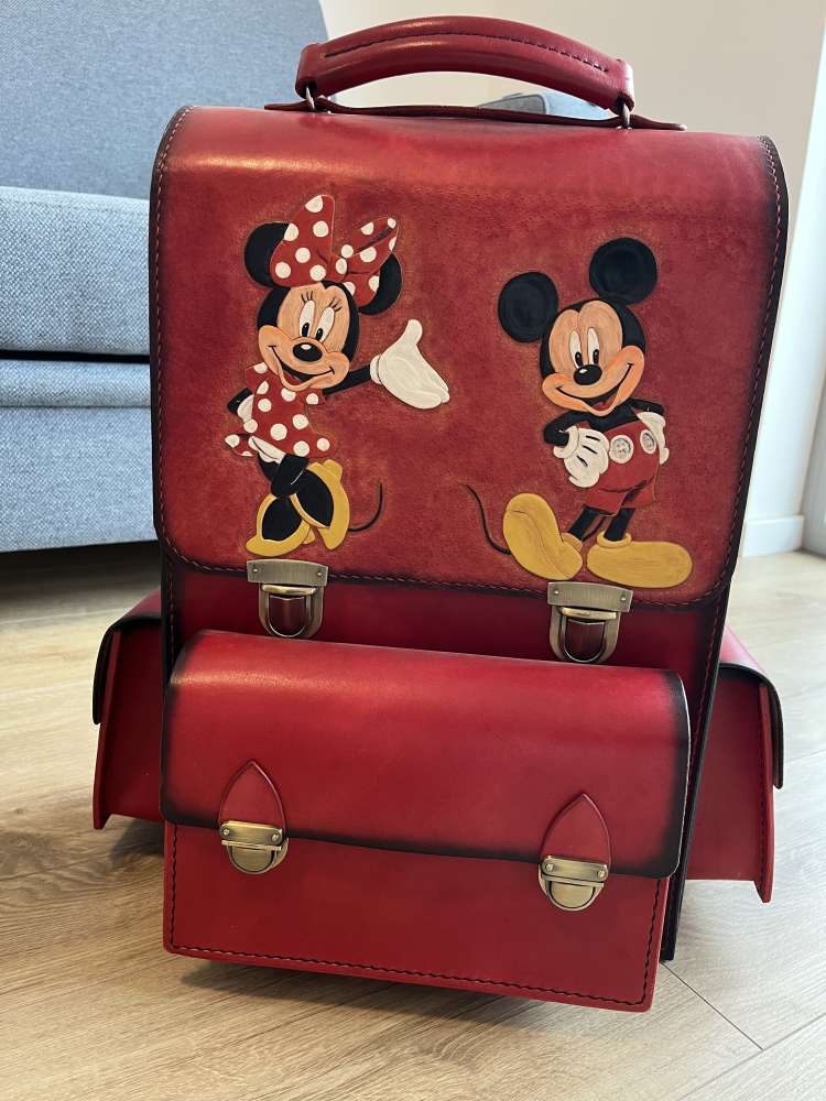 Kožený batoh Mickey a Minnie