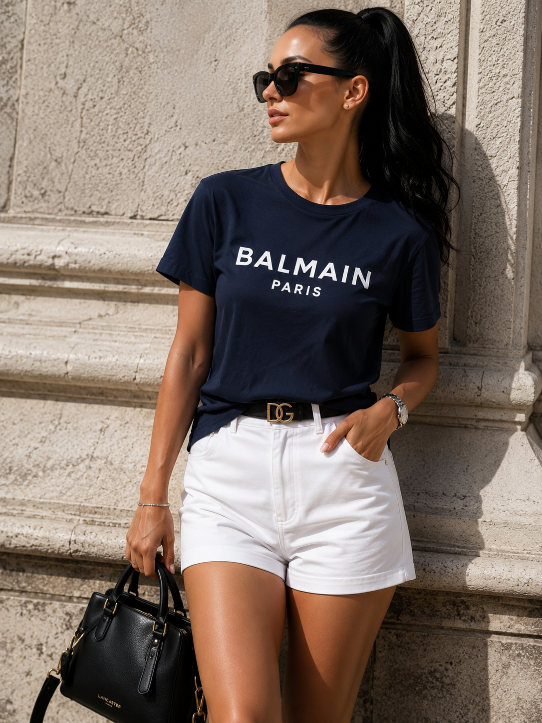Balmain navy blue tričko