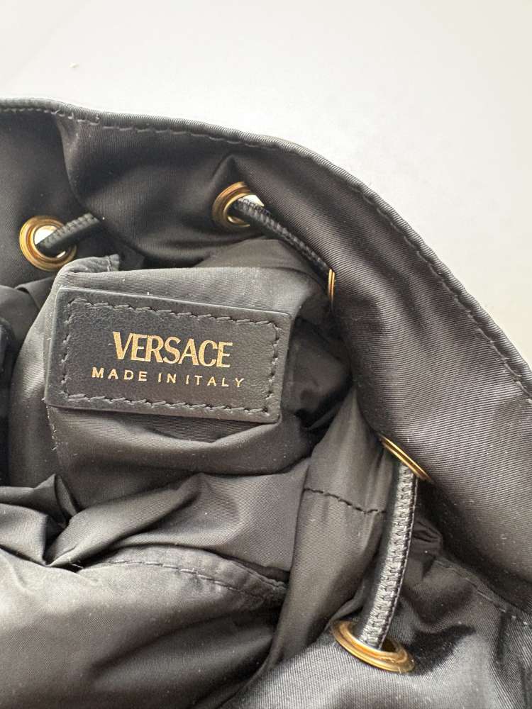 VERSACE Medusa Nylon Bunket Crossbody Bag