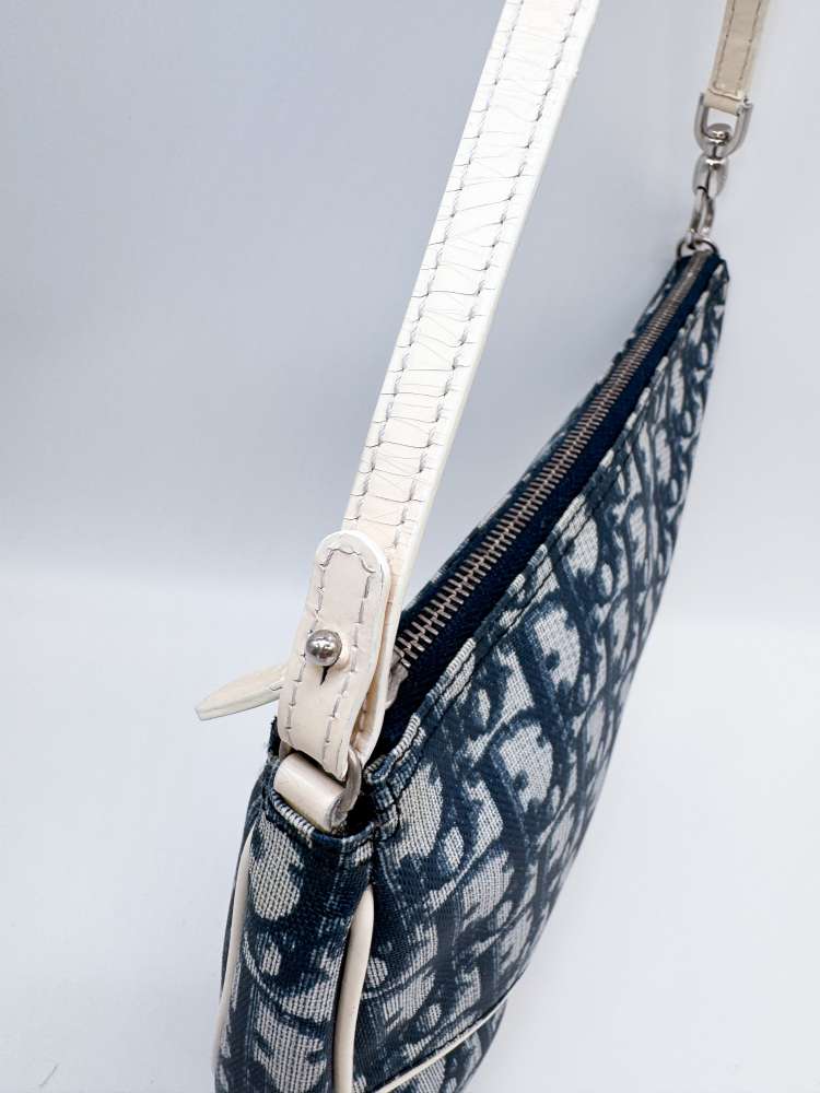 Christian Dior Trotter Monogram Mini Saddle Bag Canvas & Patent Leather