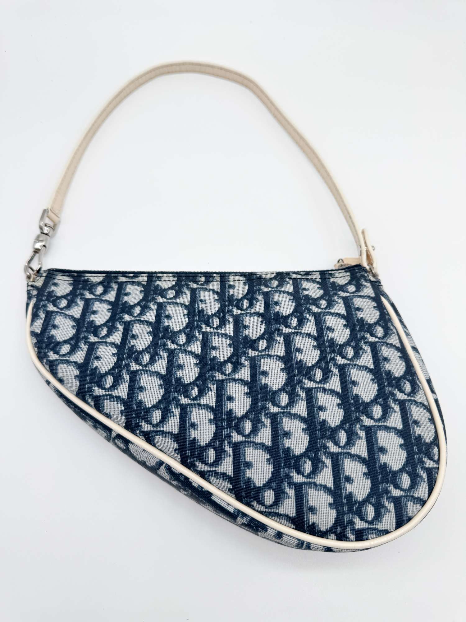 Christian Dior Trotter Monogram Mini Saddle Bag Canvas & Patent Leather