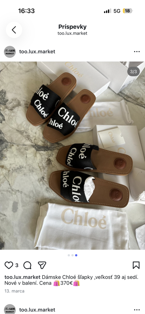 Chloé slides veľkosť 39