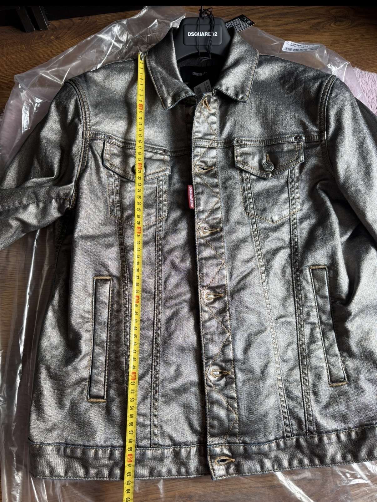 DSQUARED2 metalic effekt riflova bunda
