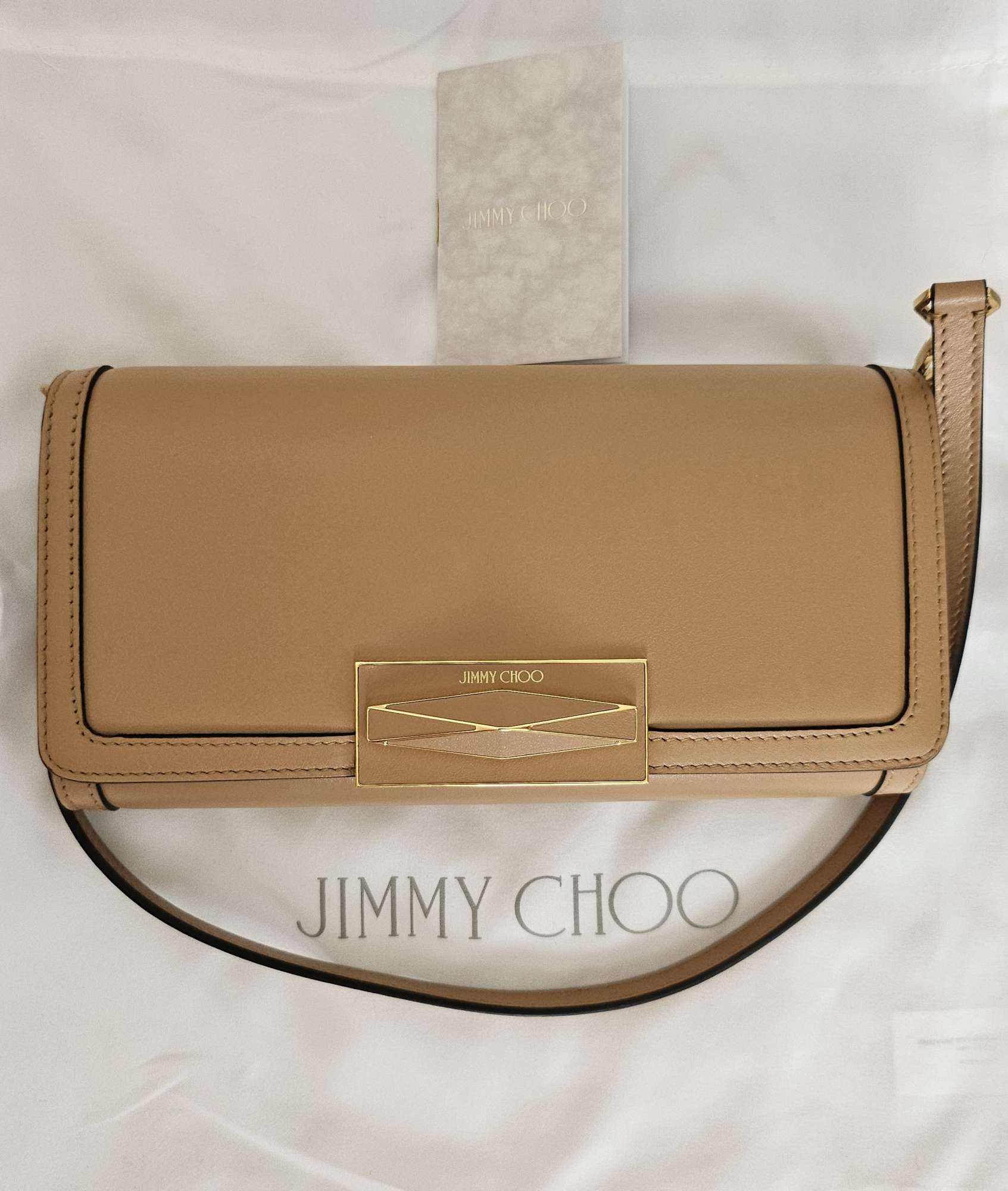 JIMMY CHOO Biscuit & Gold Diamond Mini Shoulder Bag. PC:1100 eur.