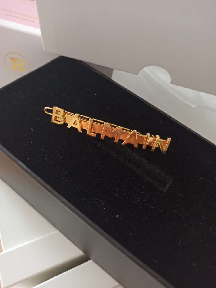 BALMAIN 18K GOLD PLATED HAIR SLIDE