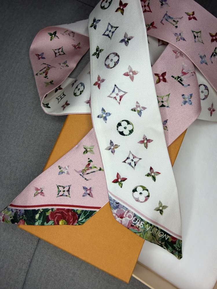 Louis Vuitton bandeau Monogram kvetinová – ružovo-biela, nová s visačkou