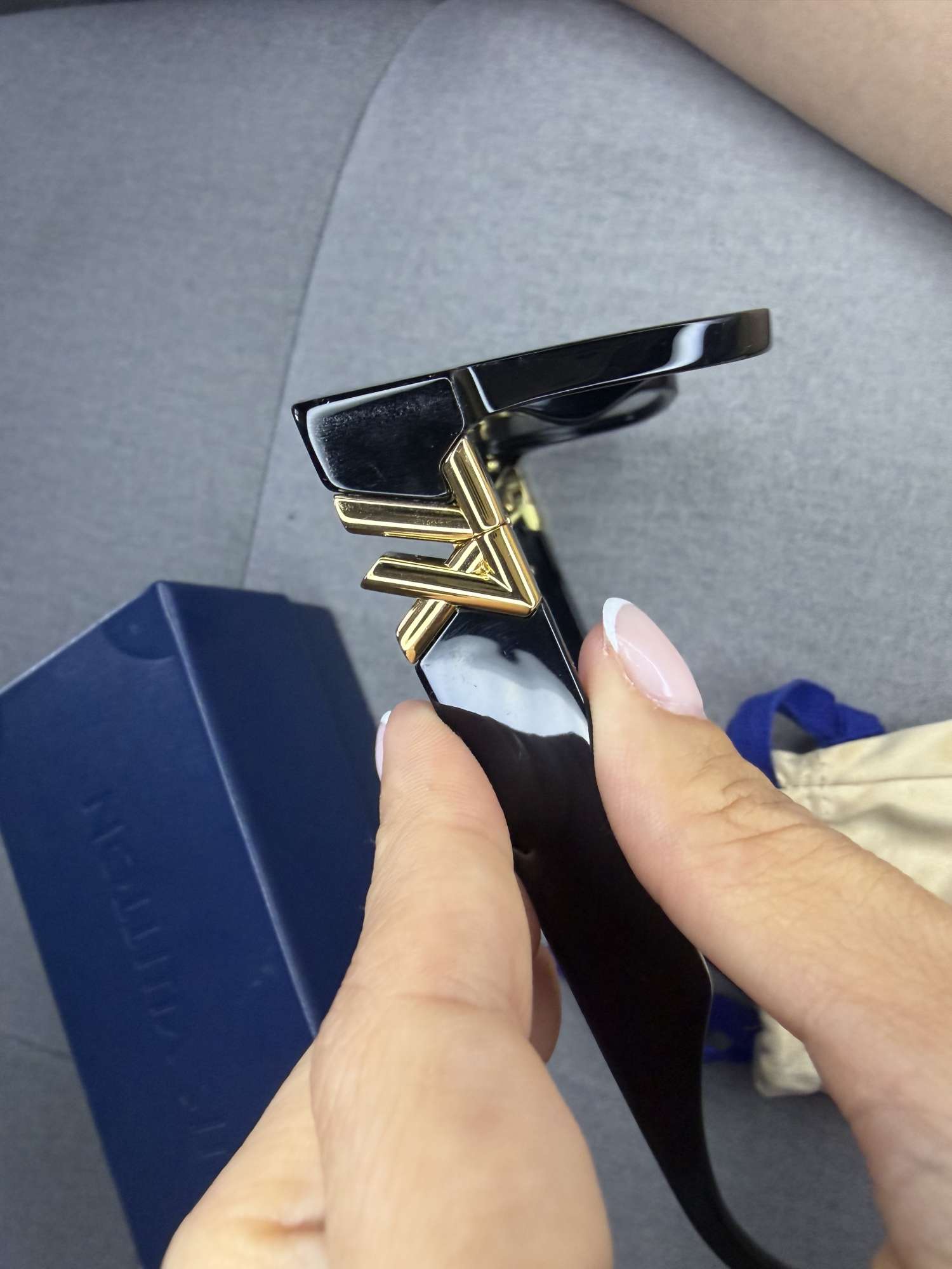Louis Vuitton GO-14 Square slnečné okuliare – čierne, komplet balenie