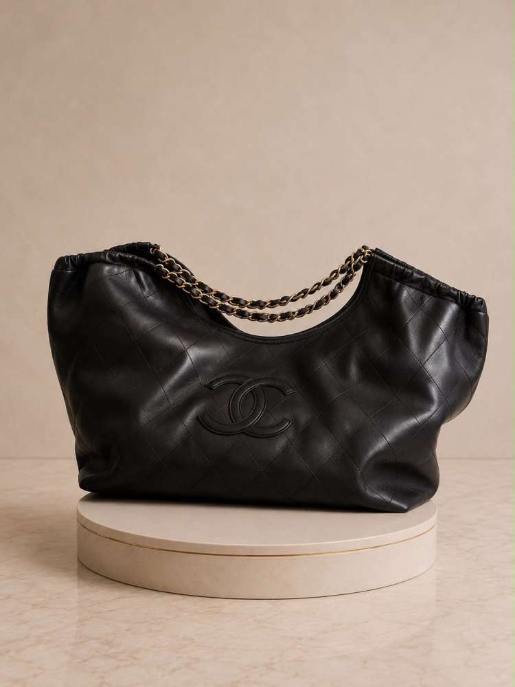 Chanel suede tote bag