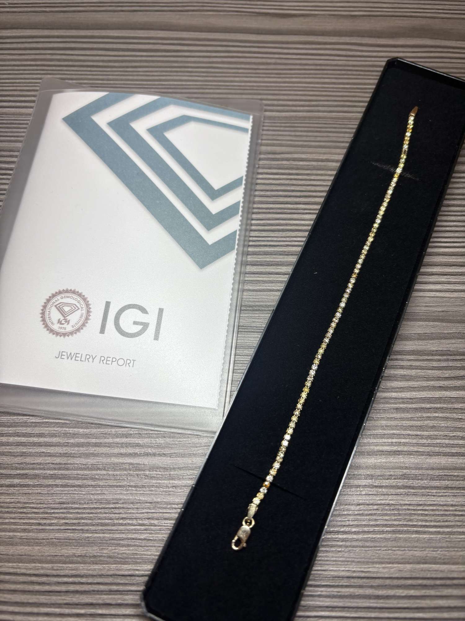 Nový diamantový náramok z 14K zlata s IGI certifikátom