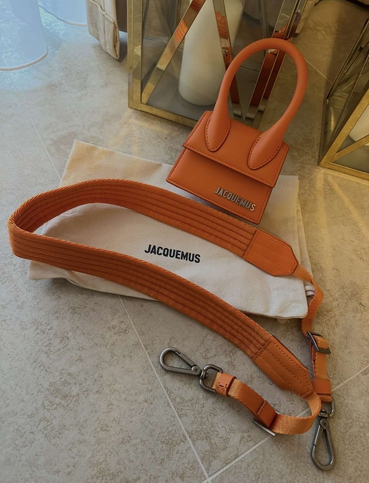 Oranzova kabelka Jacquemus Le Chiquito leather tote bag