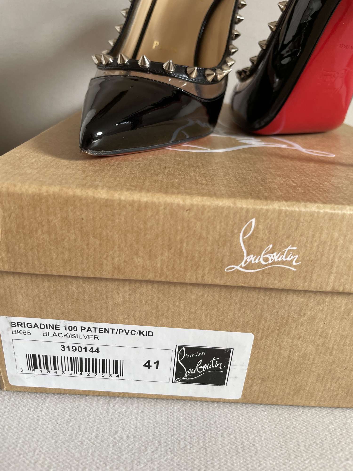 Christian Louboutin Brigadine 100 patent/pvc