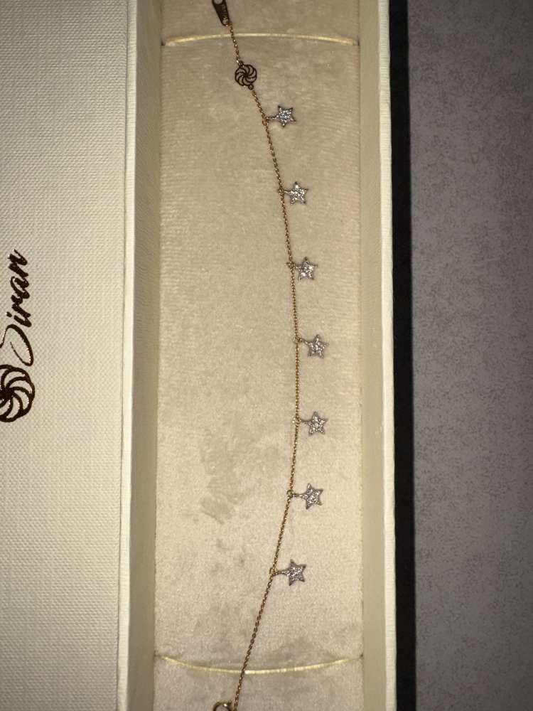 Diamantový náramok s hviezdičkami , 18ct zlato