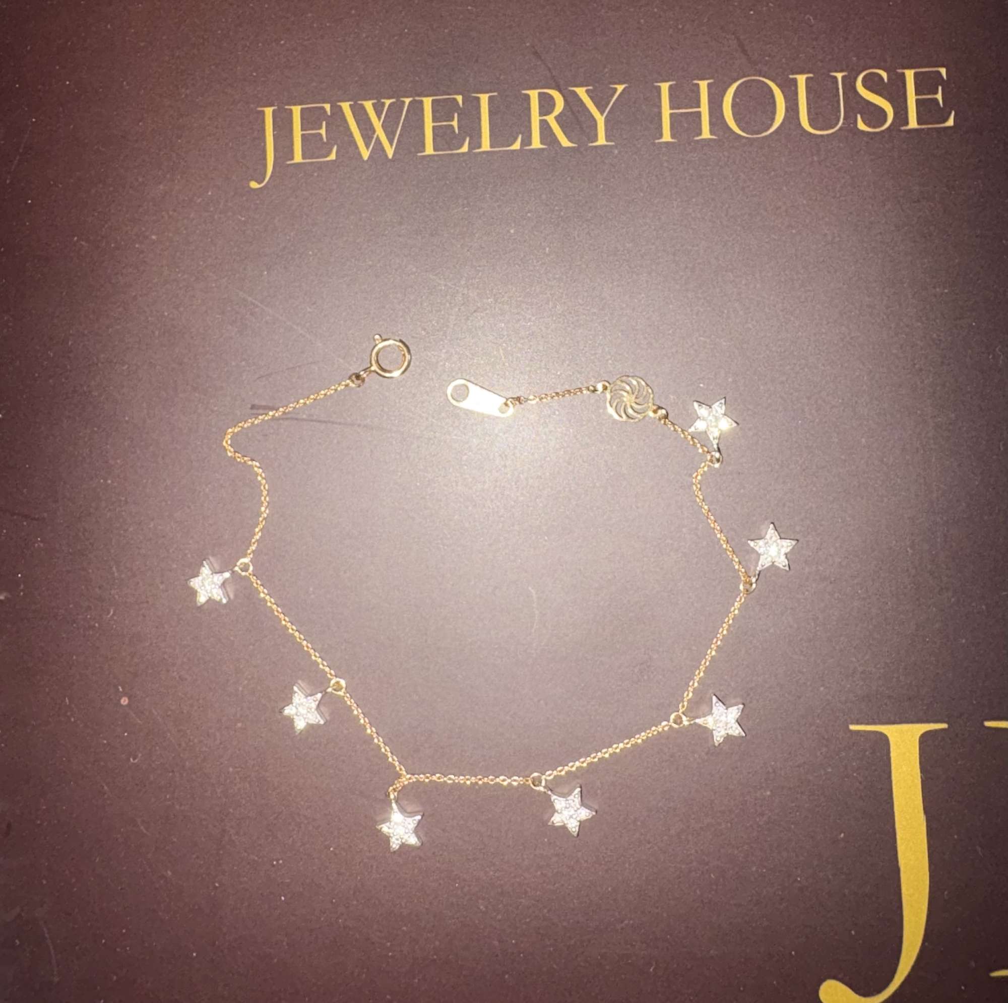 Diamantový náramok s hviezdičkami , 18ct zlato