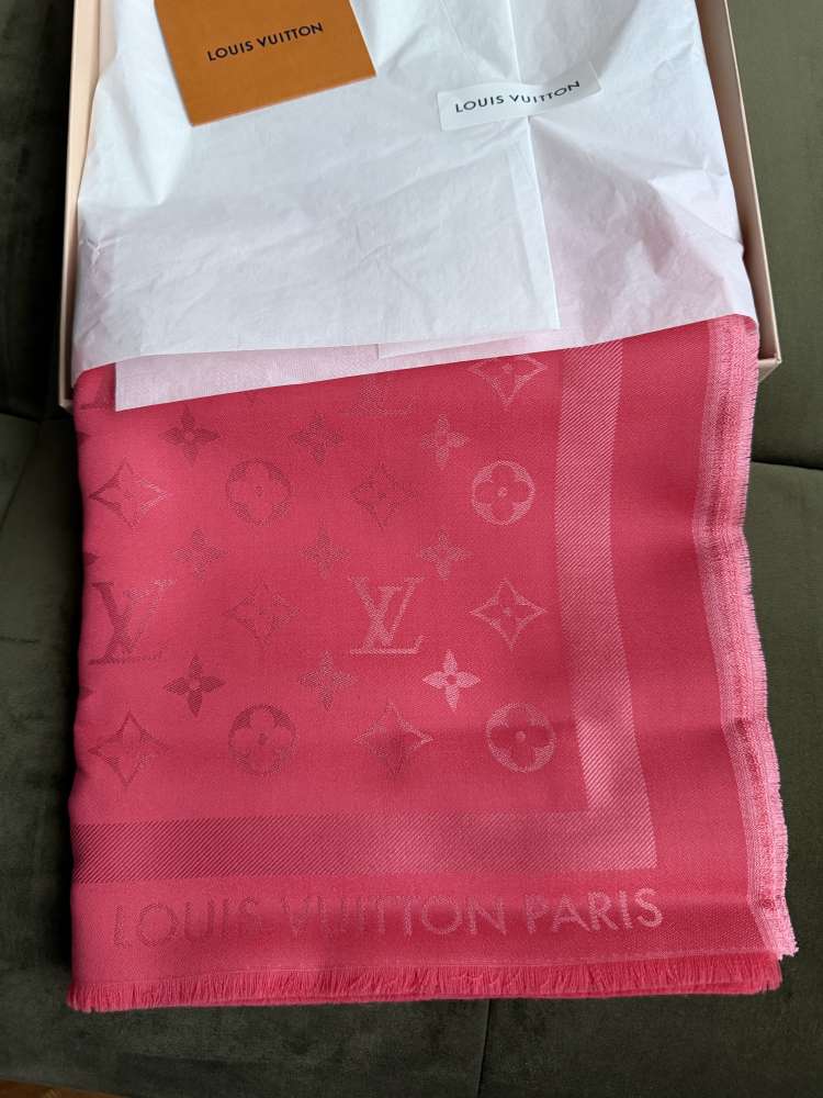 Monogramový šál Louis Vuitton ružový pop