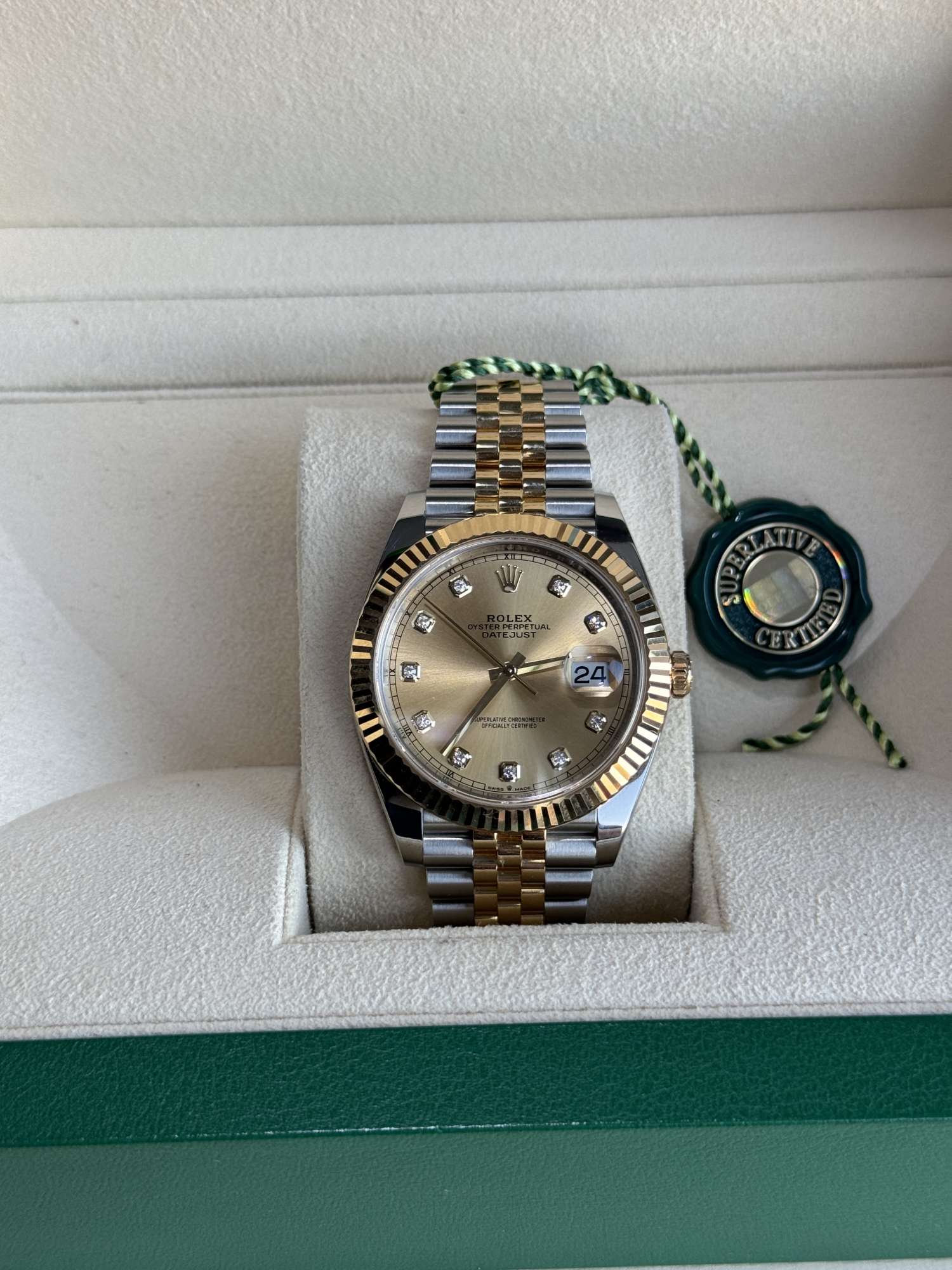 Hodinky Rolex DateJust 41 Diamond ciferník Full set Zaruka 2028