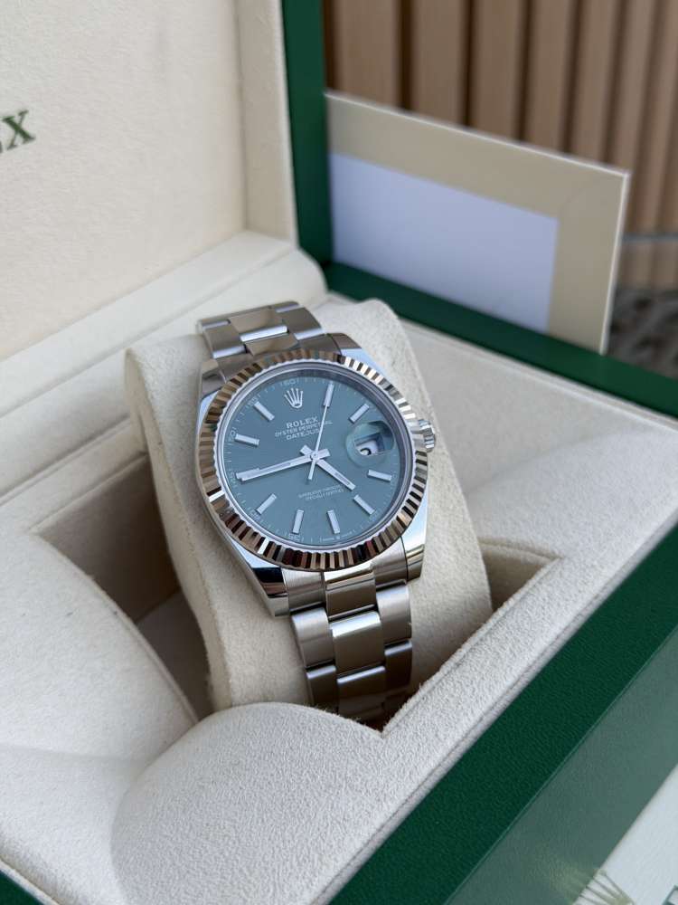 Hodinky Rolex DateJust 41 Gren ciferník Kompletná sada Zaruka 2027 Ref.126334