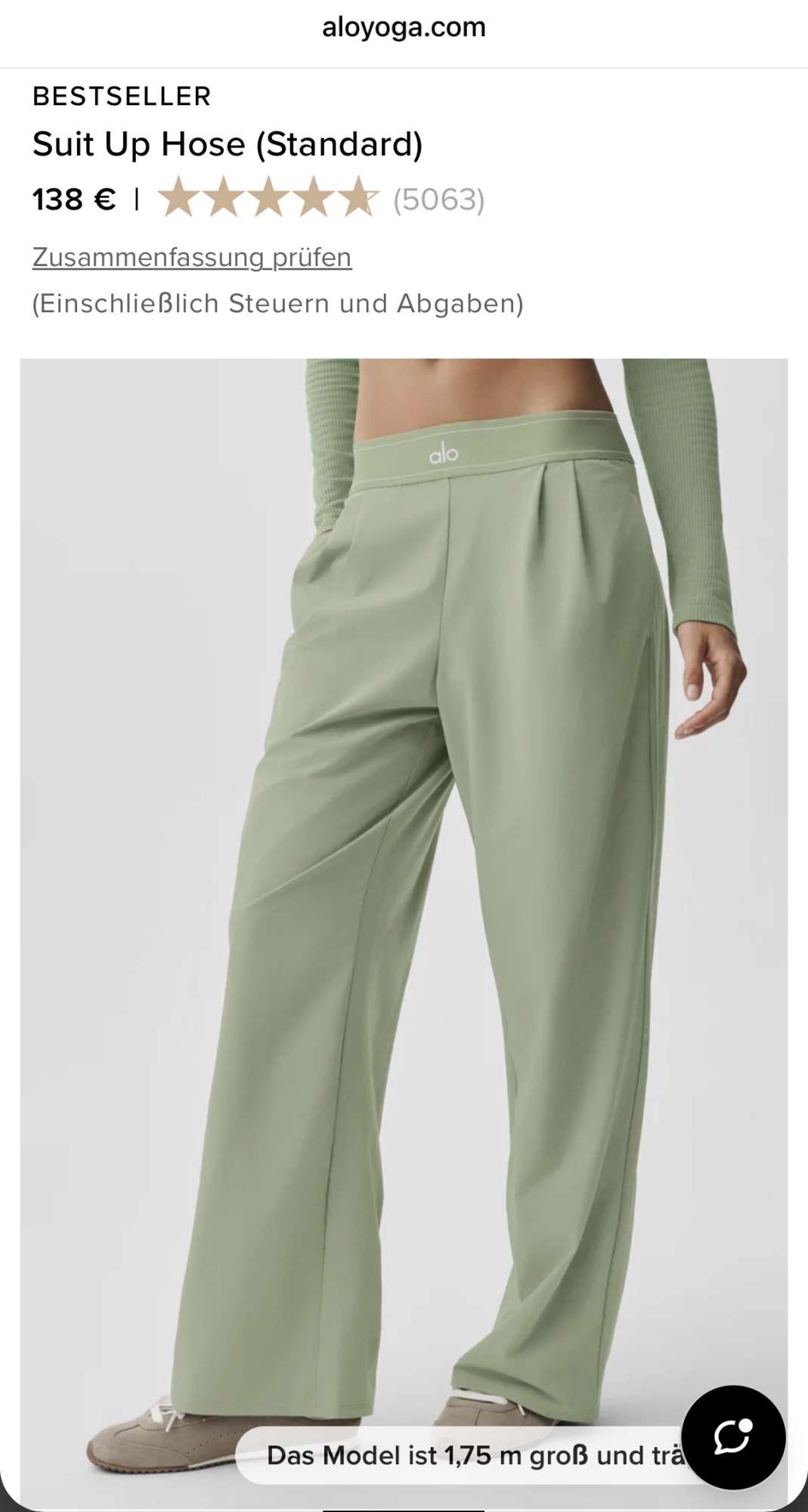 Nohavice Alo Yoga Suit Up v limitovanej farbe Dune Grass