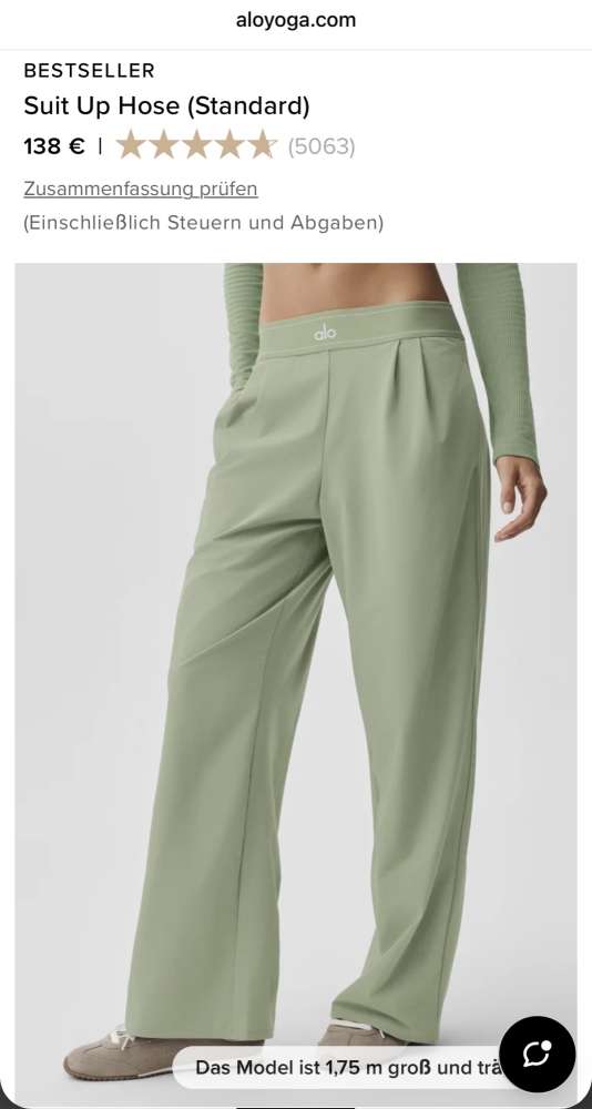 Nohavice Alo Yoga Suit Up v limitovanej farbe Dune Grass