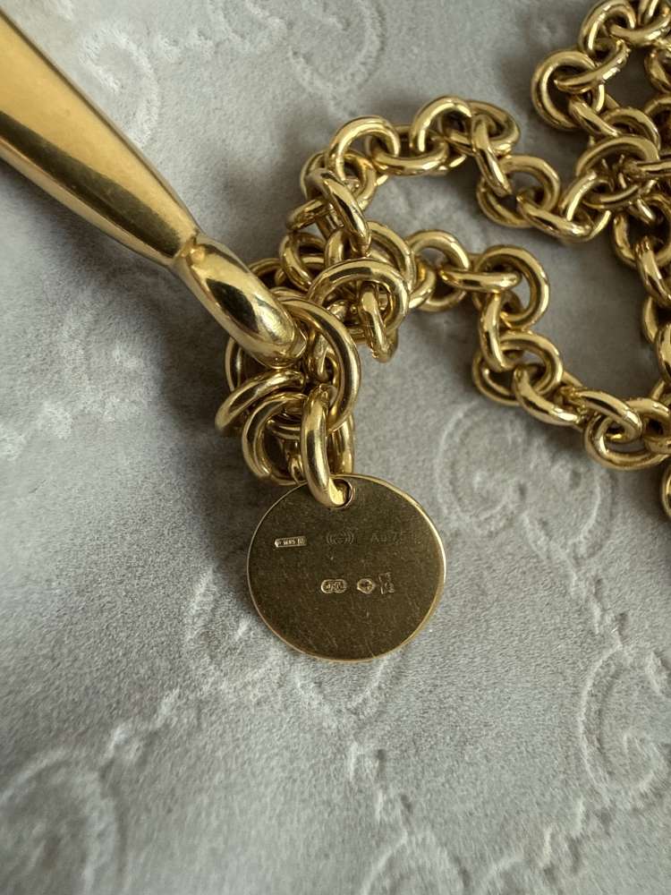 Gucci 18-karátový žltý zlatý prívesok s motívom koňa, vintage