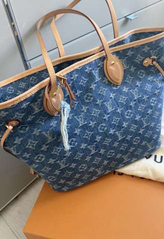 https://vipluxury.sk/Louis Vuitton Neverfull MM Monogram Denim Blue M13192 with Pouch & Receipt
