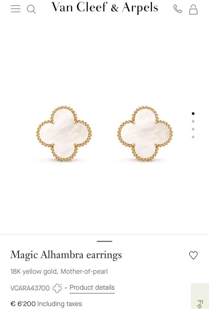 Náušnice Van Cleef&Arpels Magic Alhambra z perlete