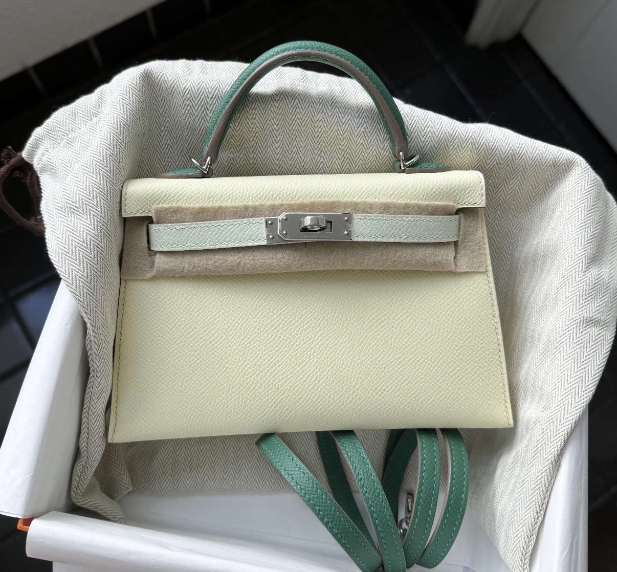 Hermes Mini Kelly tricolor