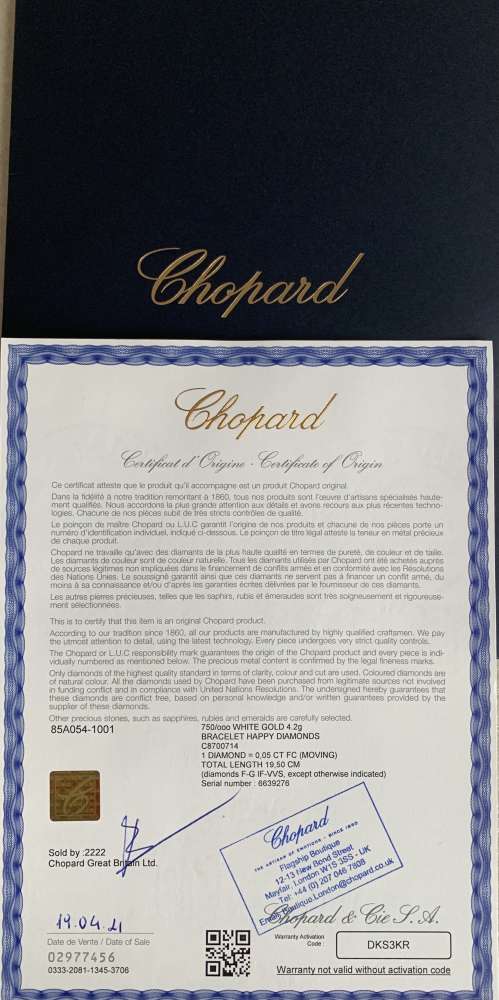 Chopard naramok Happy Diamonds