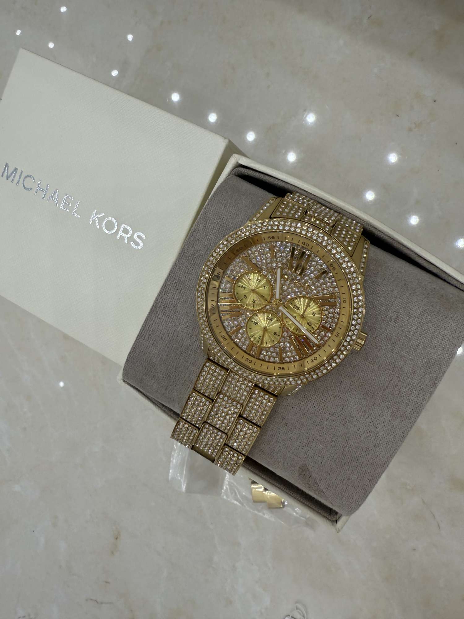 Michael kors golden watch- hodinky full stones