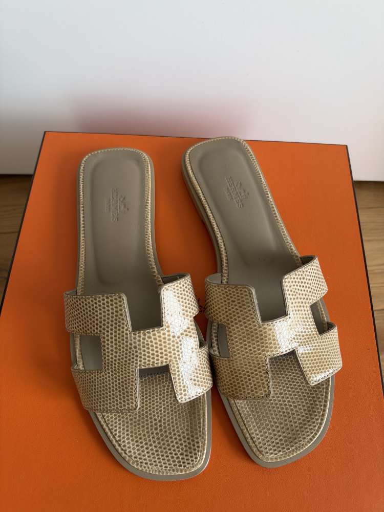 Hermes oran lizard beige