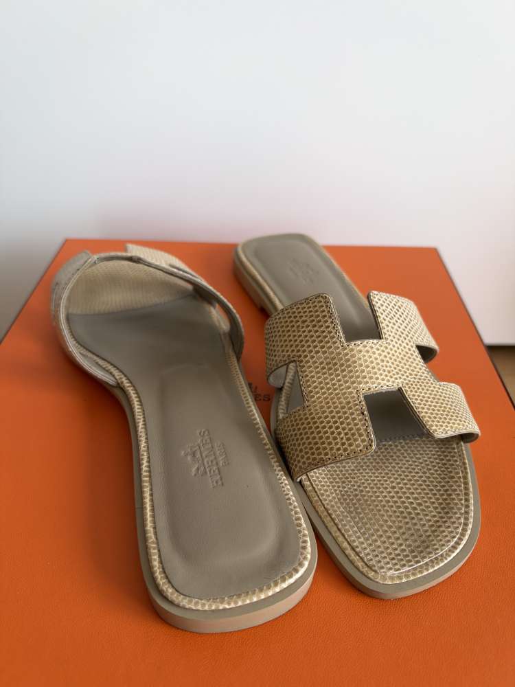 Hermes oran lizard beige