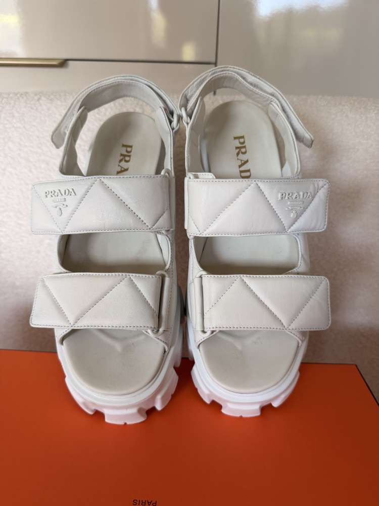 PRADA Monolith Nappa Leather Sandals | 39