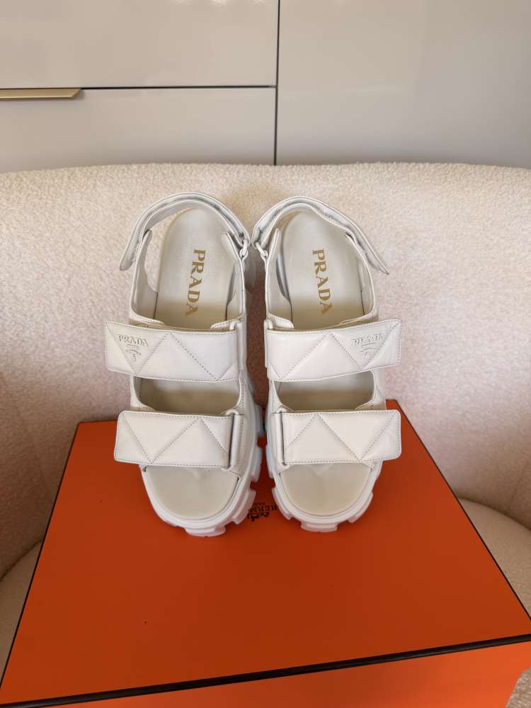 PRADA Monolith Nappa Leather Sandals | 39