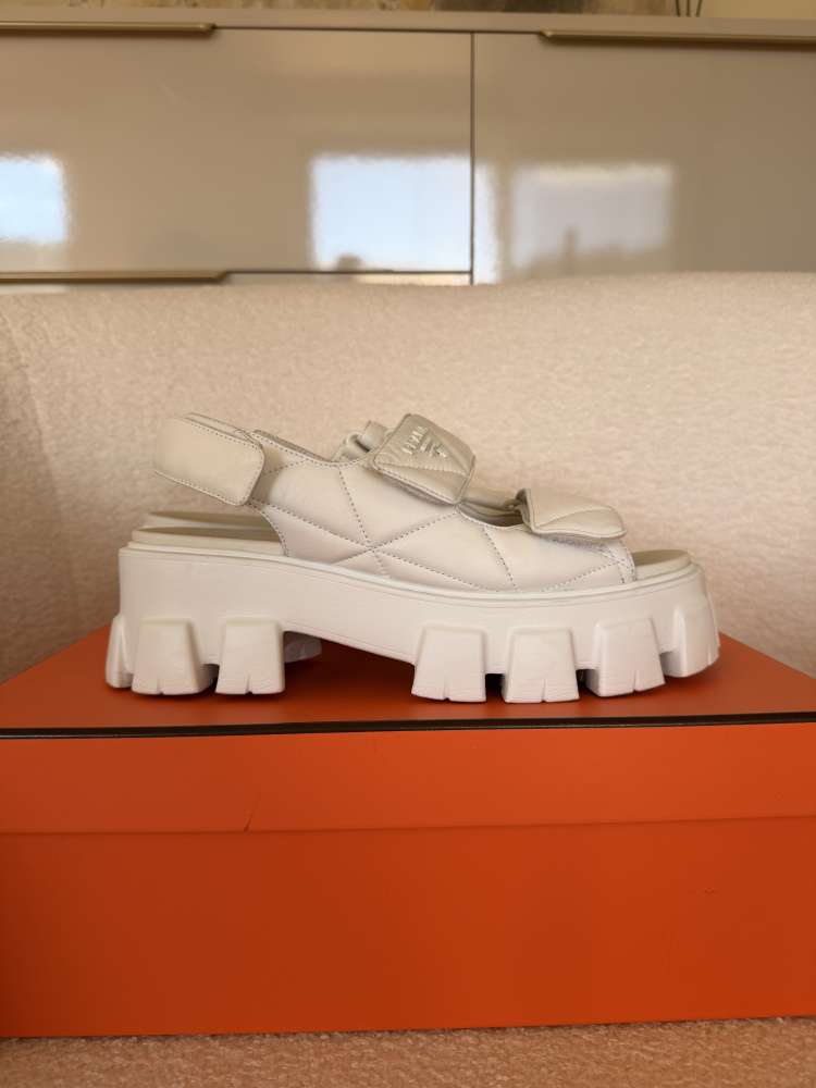 PRADA Monolith Nappa Leather Sandals | 39