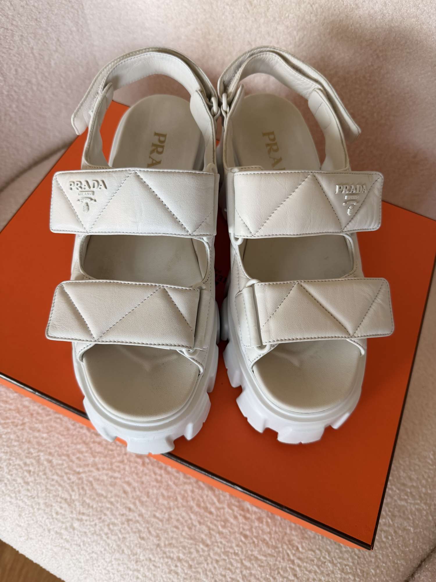 PRADA Monolith Nappa Leather Sandals | 39