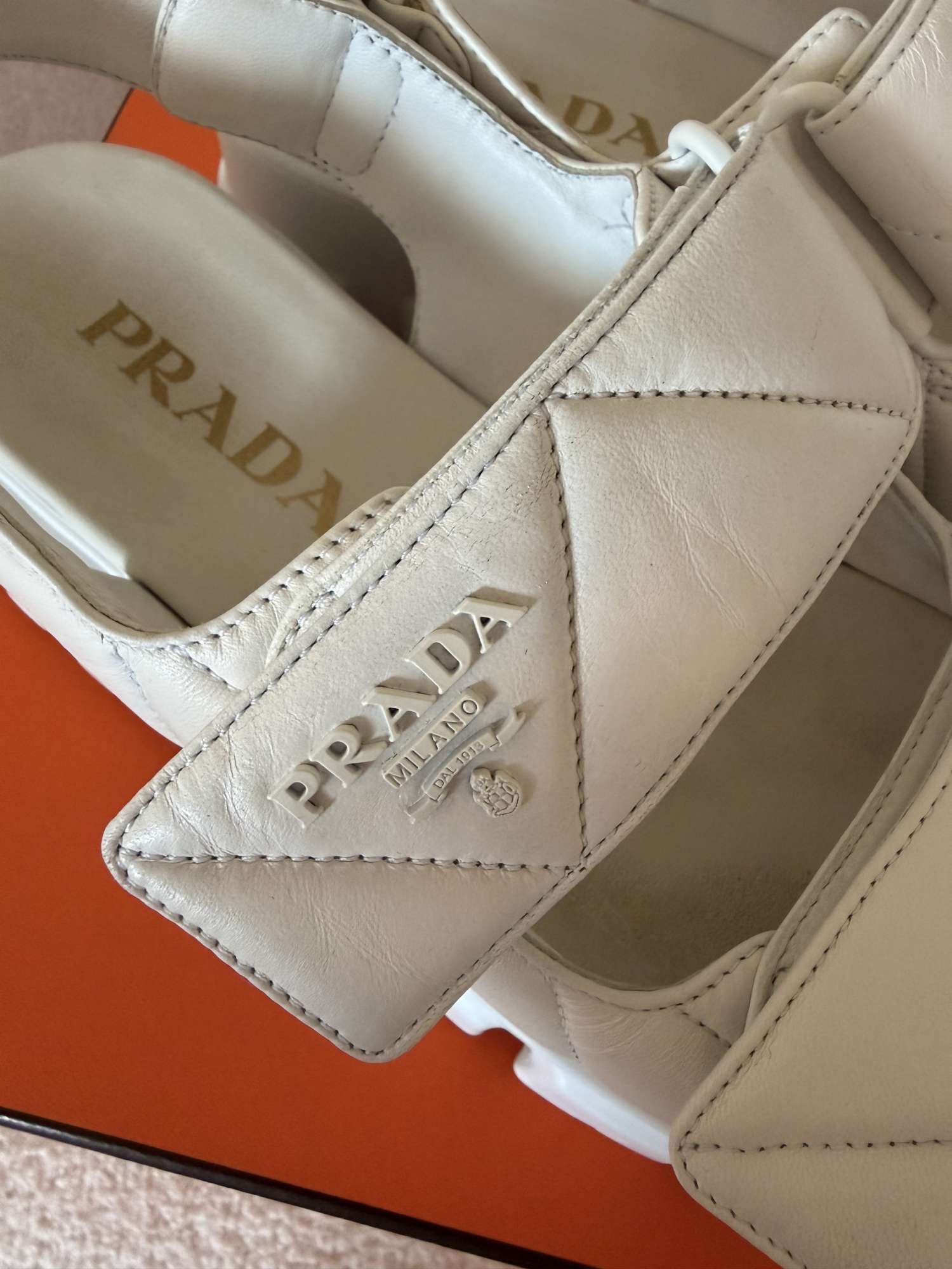 PRADA Monolith Nappa Leather Sandals | 39